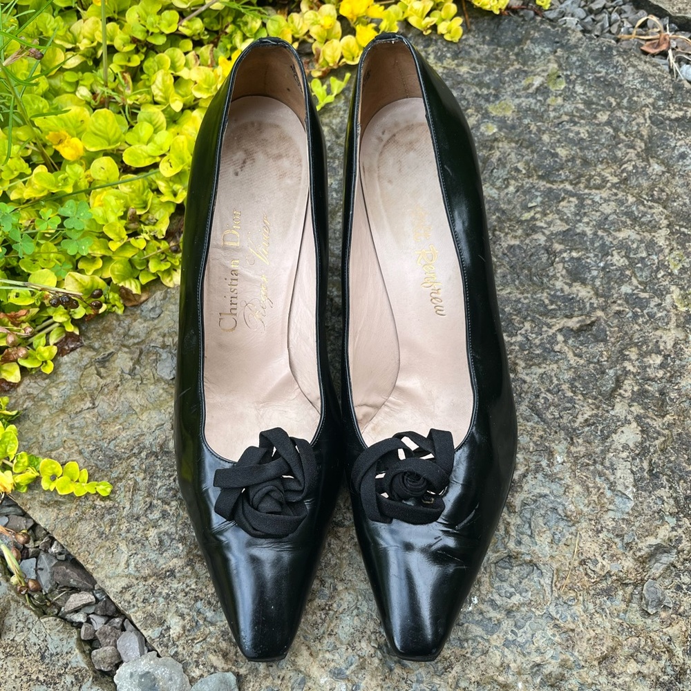 Dior Roger Vivier Vintage Black Heels Size 8.5 Excellent